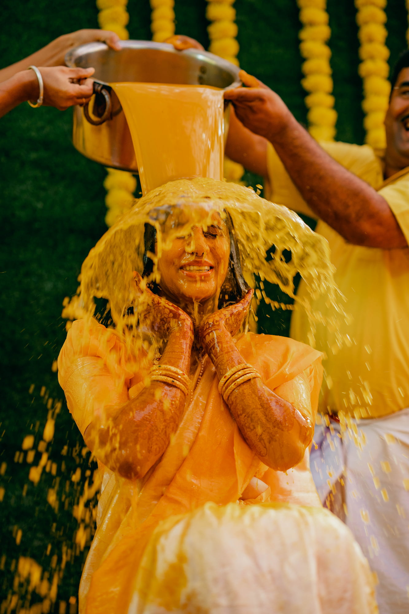 Candid portrait of a wedding guest in Uttara Kannada